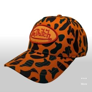 Von Dutch Orange and Black Camo Hat